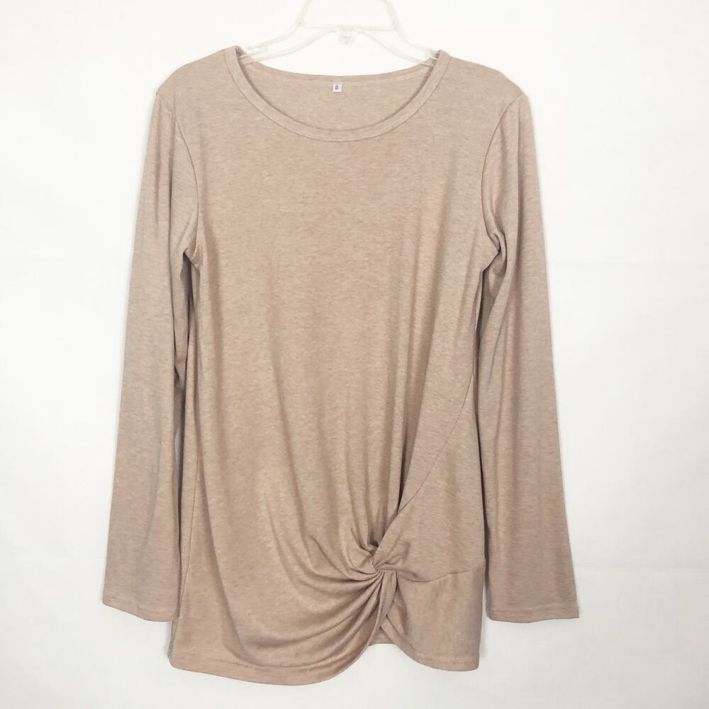 Women's Front Knot Long Sleeve Tunic Top Size S